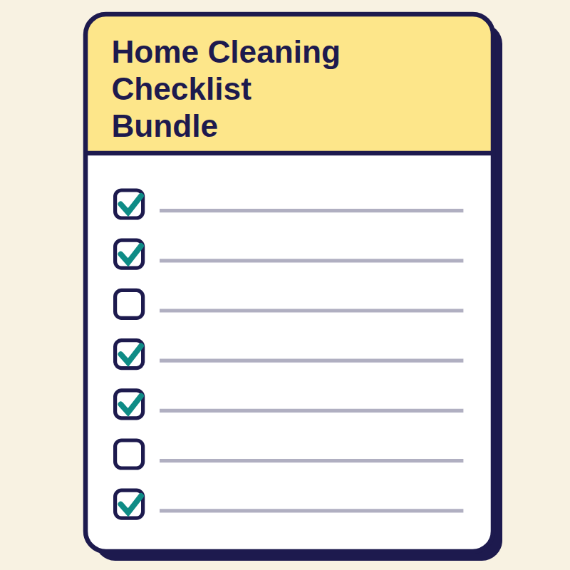 Inside pages of Home Cleaning Checklist Bundle