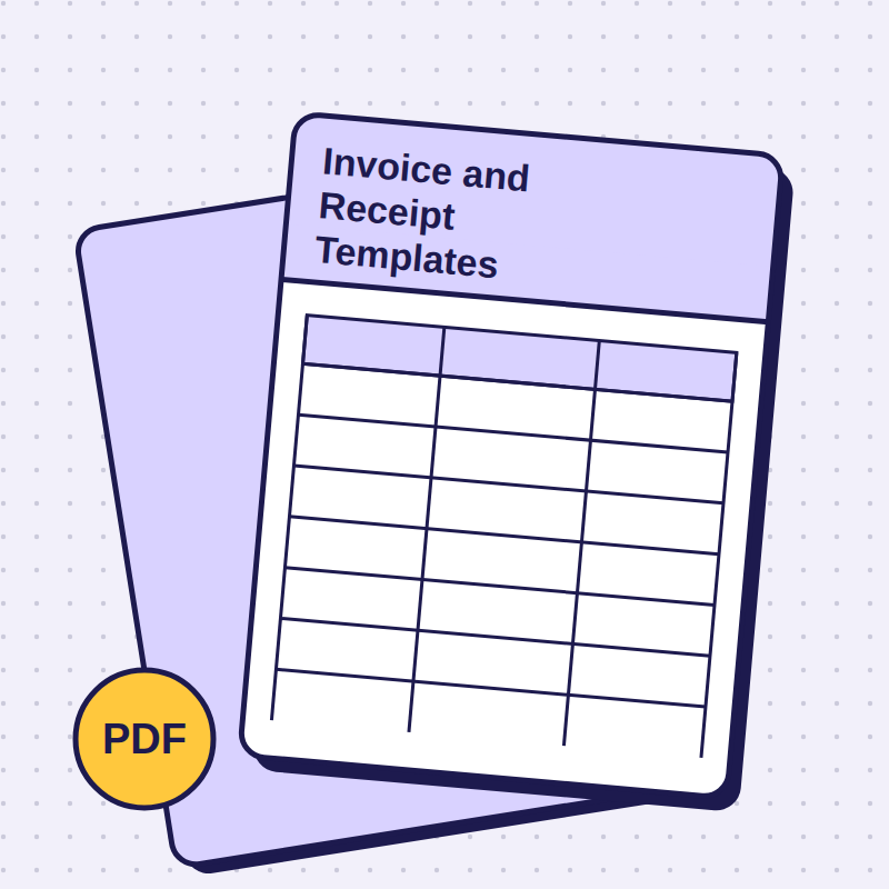 Invoice and Receipt Templates printable PDF cover