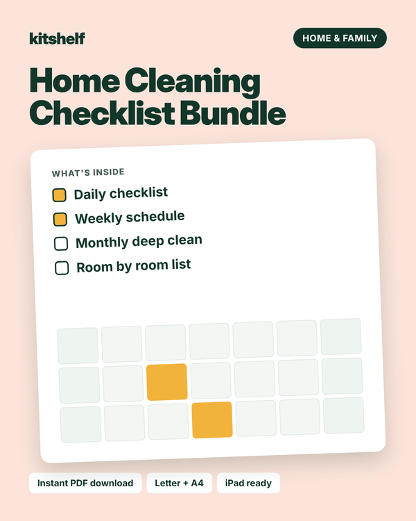 Home Cleaning Checklist Bundle