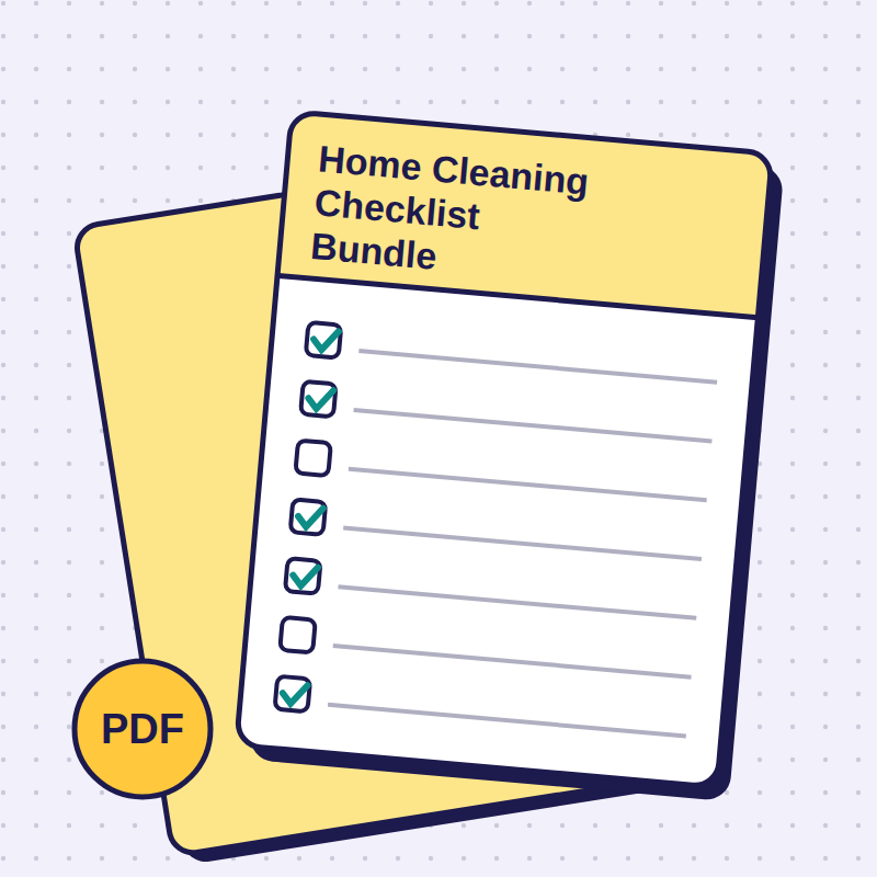 Home Cleaning Checklist Bundle printable PDF cover