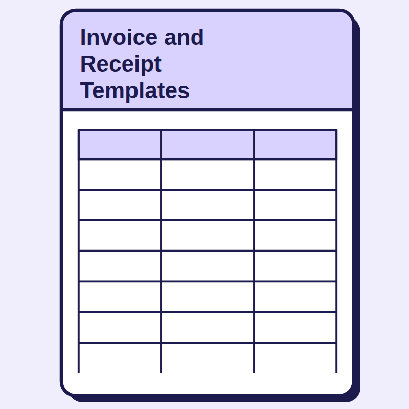 Inside pages of Invoice and Receipt Templates