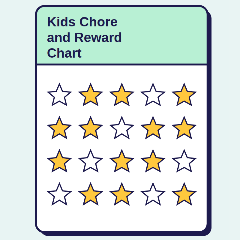 Inside pages of Kids Chore and Reward Chart