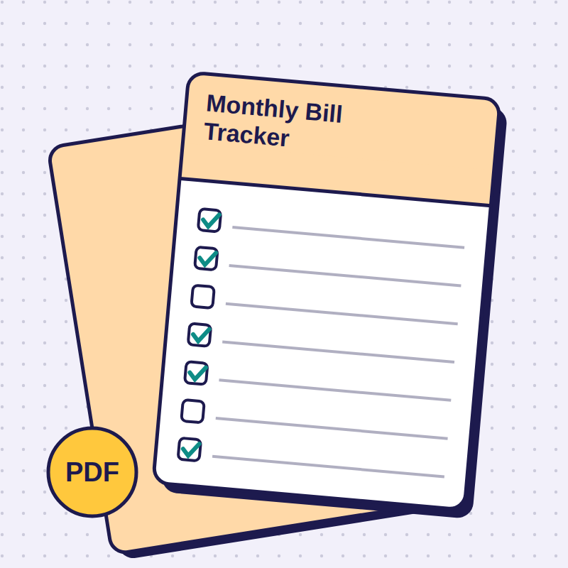 Monthly Bill Tracker printable PDF cover